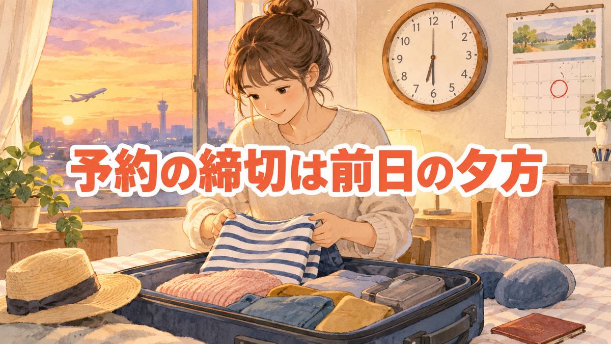 予約の締切は前日の夕方
