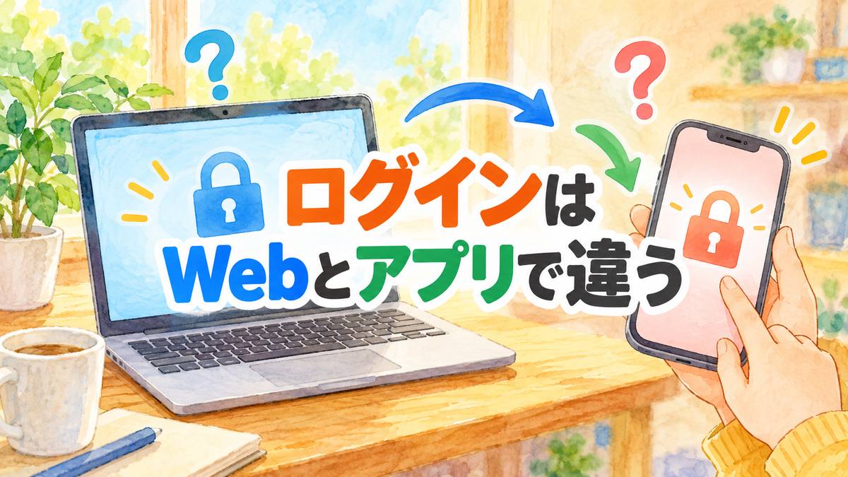 ログインはWebとアプリで違う