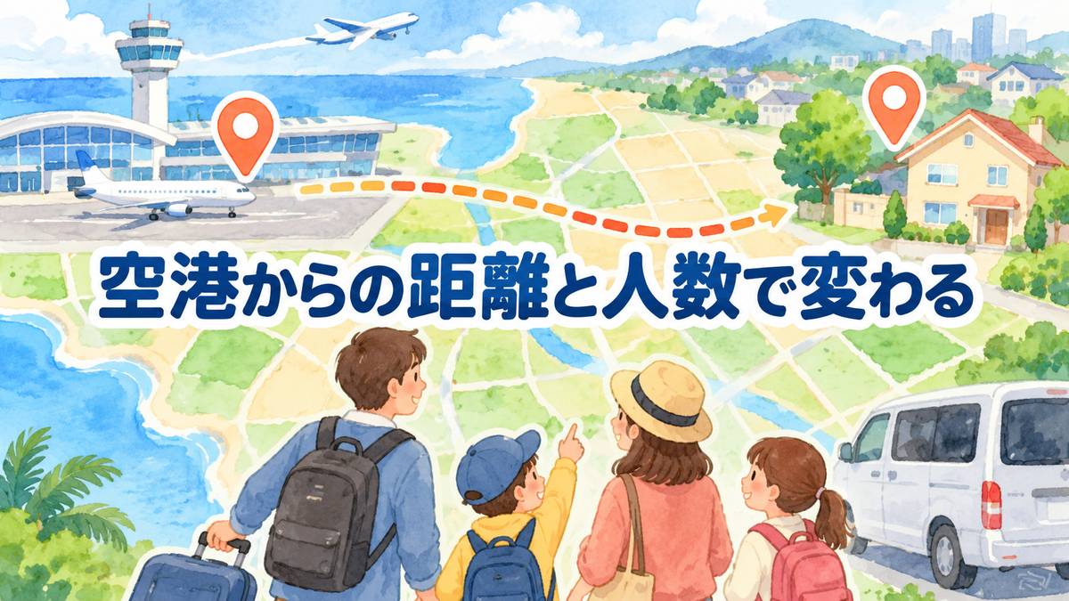 空港からの距離と人数で変わる