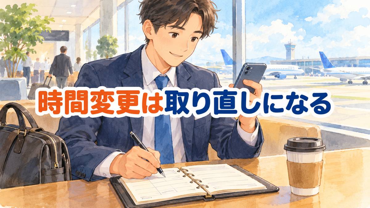 時間変更は取り直しになる