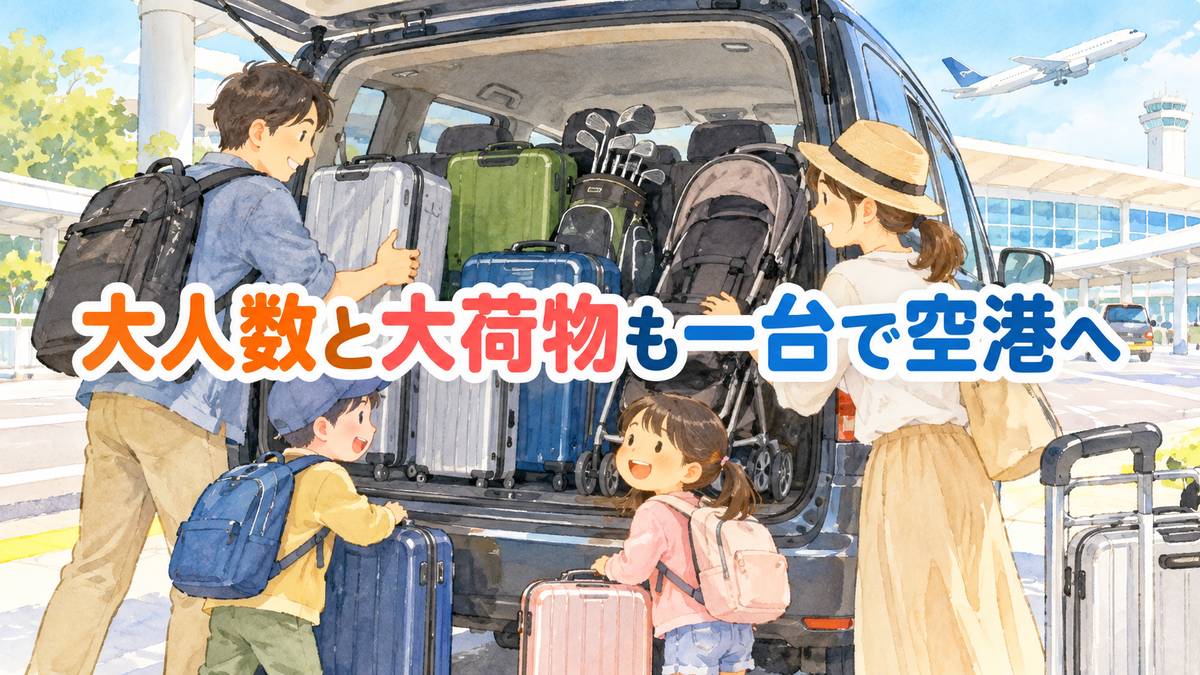 大人数と大荷物も一台で空港へ